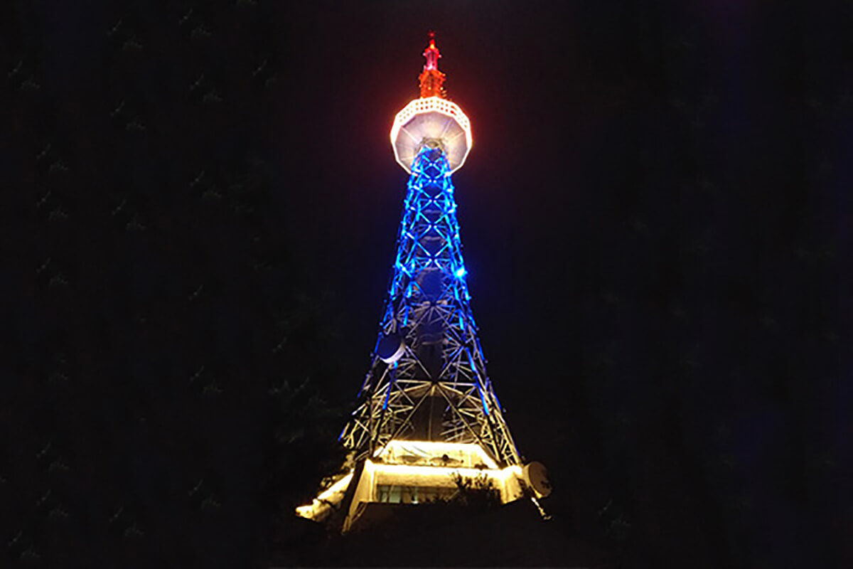 tower lighting show projection