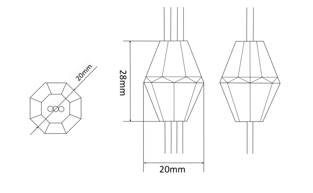 3d led pixel light crystal dmx programmable